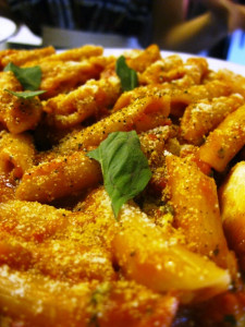 penne arrabbiata with marinara sauce