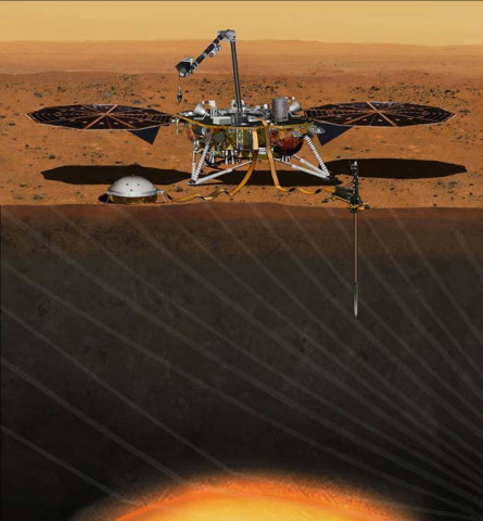 this artist 039 s concept depicts the insight lander on mars after the lander 039 s robotic arm has deployed a seismometer and a heat probe directly onto the ground photo nasa jpl caltech this artist 039 s concept depicts the insight lander on mars after the lander 039 s robotic arm has deployed a seismometer and a heat probe directly onto the ground photo nasa jpl caltech
