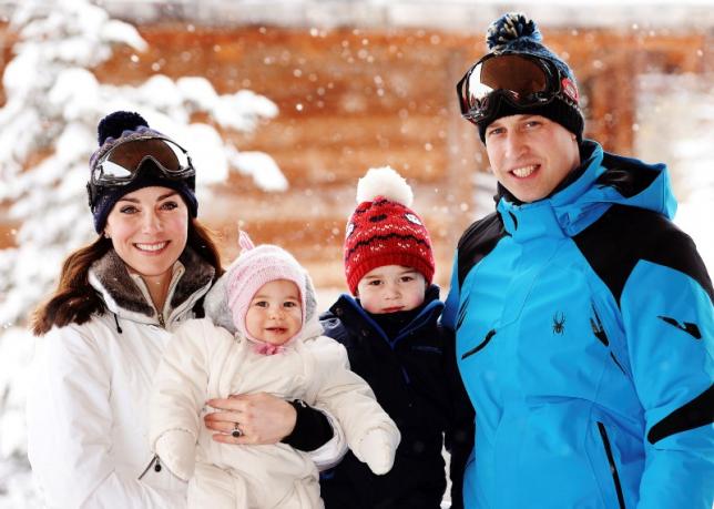 britain 039 s prince william and his wife catherine duchess of cambridge pose with their children princess charlotte and prince george 2nd r during their skiing break in the french alps in this pool photograph dated march 3 2016 and released in london march 7 2016 photo reuters