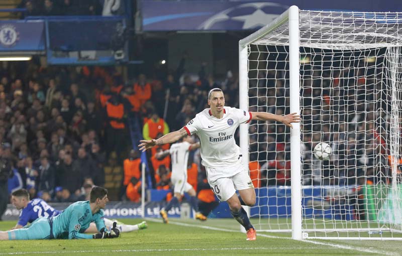 swede scores one sets up another as psg down chelsea 4 2 on aggregate in last 16 clash photo reuters