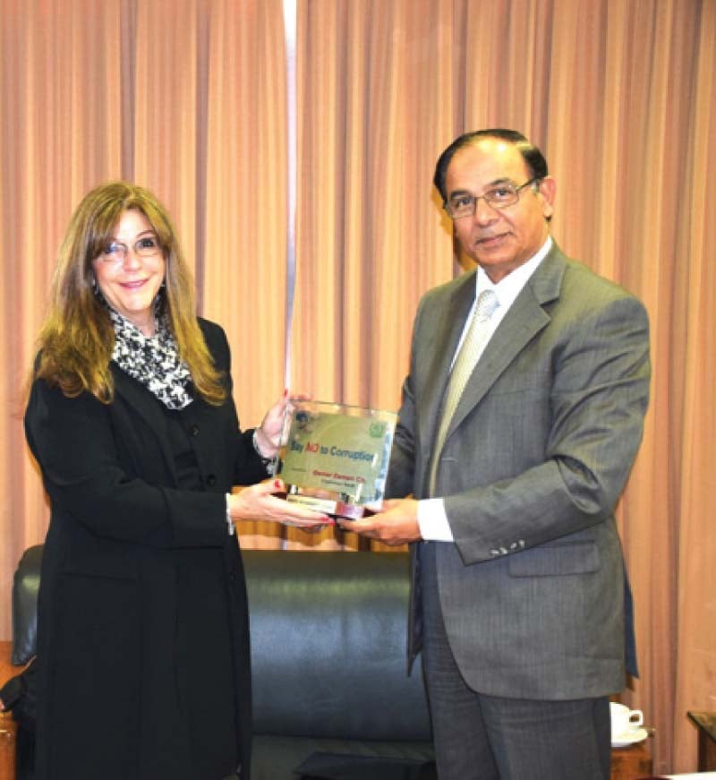 usaid delegation held a meeting with the nab chairman at the bureau s headquarters photo express