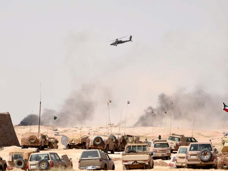 thunder in saudi desert as military drill ends