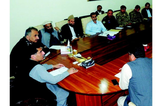 hazara division commissioner muhammad akbar khan presiding over the meeting of of delegation from kohistan photo online
