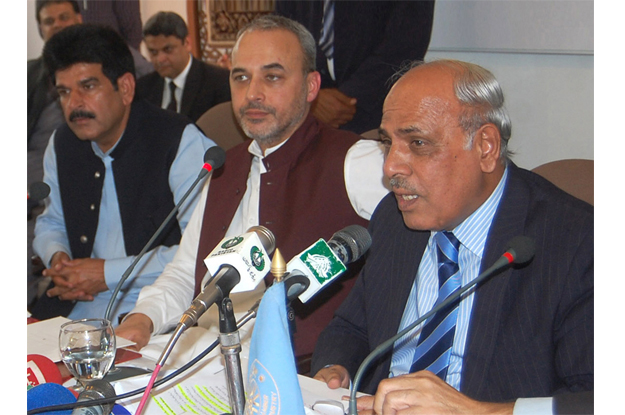 governor rafique rajwana addressing mcci members photo express