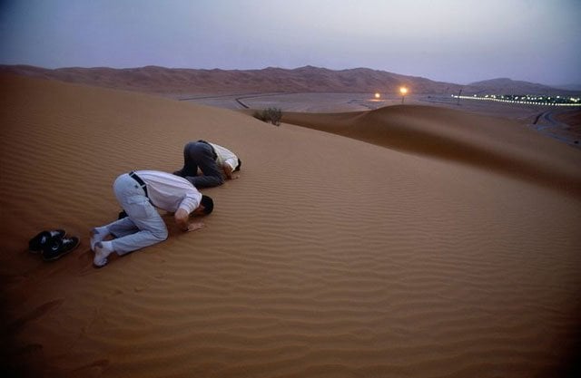 outside an aramco oil field complex in saudi arabia in 2003 photo reza getty images nytimes