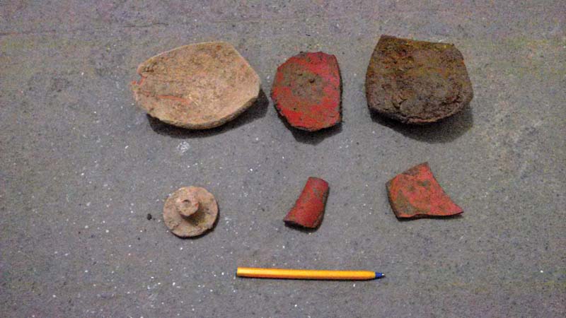 artefacts discovered from the ancient site in sherwan khurd village photo express