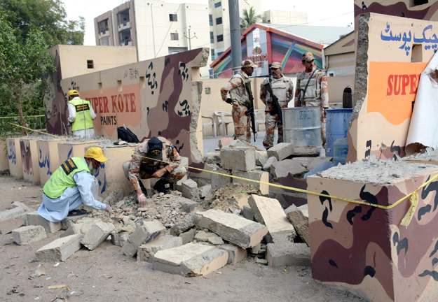 rangers after the attack collecting the evidences photo express