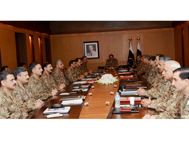 army chief general raheel sharif chairs corps commander conference at the ghq in rawalpindi on march 14 2016 photo ispr