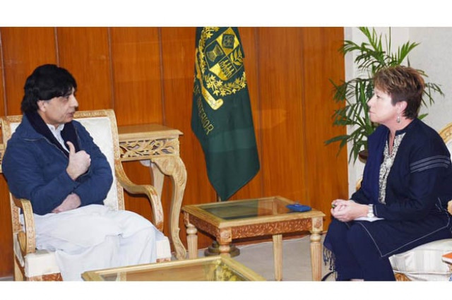 phf country coordinator heather macey and interior minister chaudhry nisar photo facebook
