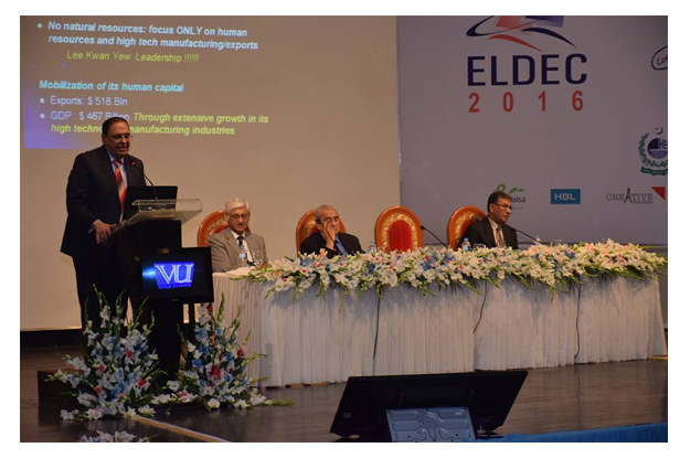 dr atta ur rehman delivers opening keynote on science and innovation imperatives of socio economic development photo fb com eldec2016