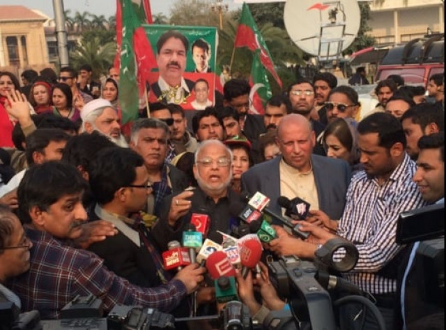 pti leader ejaz chaudhry addressing a press conference photo twitter pti leader ejaz chaudhry addressing a press conference photo twitter