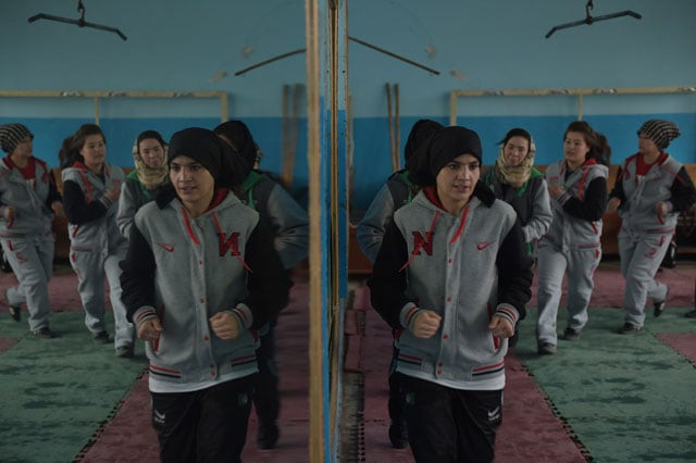 in this photograph taken on january 27 2016 female afghan boxer sadaf rahimi 19 runs during a boxing training session at ghazi stadium in kabul photo afp