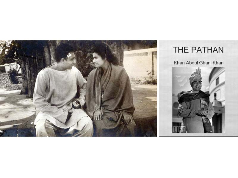 left ghani khan and his wife roshan right the cover of the pathan photos courtesy twitter express