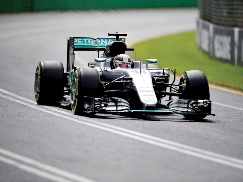 hamilton picked up where he left off last season as he destroyed his rivals including teammate nico rosberg to claim pole position for the australian grand prix photo afp