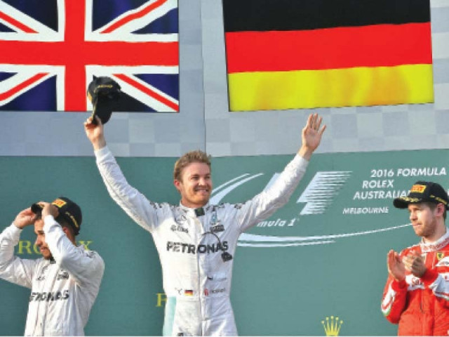 the german won his fourth straight grand prix and 15th overall after stringing together the final three races of 2015 to beat his mercedes rival hamilton by eight seconds photo afp the german won his fourth straight grand prix and 15th overall after stringing together the final three races of 2015 to beat his mercedes rival hamilton by eight seconds photo afp