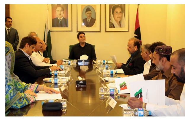 ppp chairman bilawal bhutto zardari presiding over a high level meeting at bilawal house photo inp