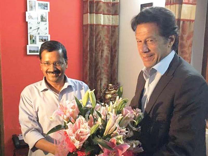 imran khan also met new delhi cm arvind kejriwal before returning to pakistan photo courtesy pti