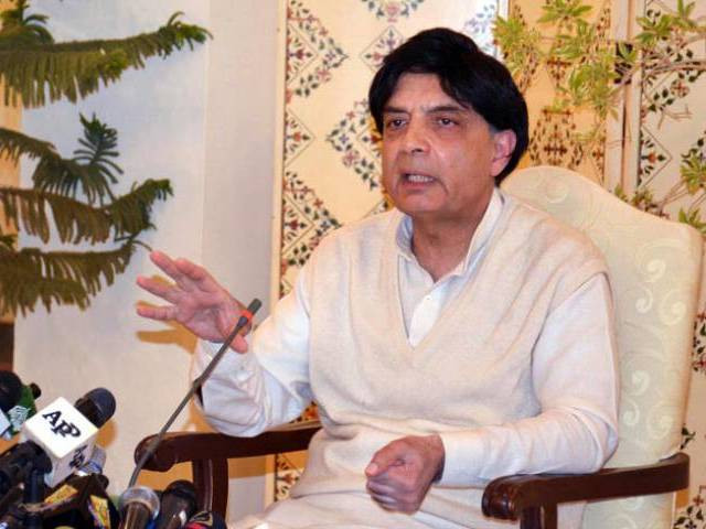 interior minister chaudhry nisar addresses a press conference at punjab house in islamabad on march 5 2016 photo pid interior minister chaudhry nisar addresses a press conference at punjab house in islamabad on march 5 2016 photo pid