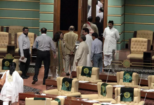 mqm leaders walking out from the sindh assembly photo express mqm leaders walking out from the sindh assembly photo express