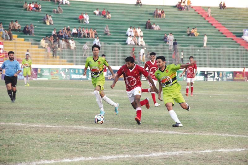 army increased the tempo after a goalless first half and their efforts paid dividend when rehman and hasnain found the net in quick succession photo ayesha mir express