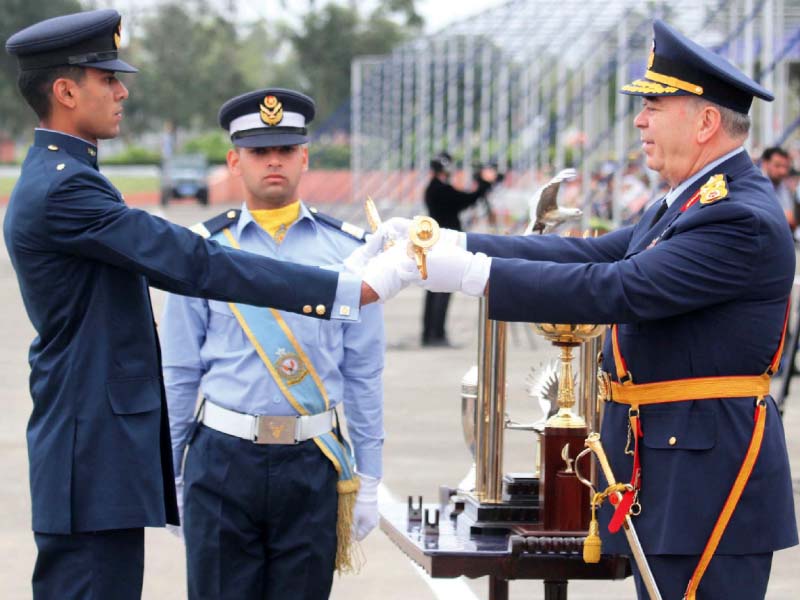 sword of honour being awarded to a pilot at the academy in risalpur photo ppi