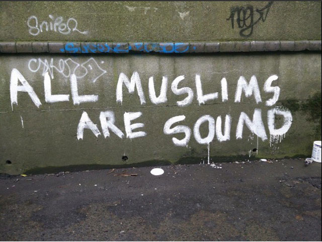 anti muslim graffiti in dublin quickly corrected in the most perfect way