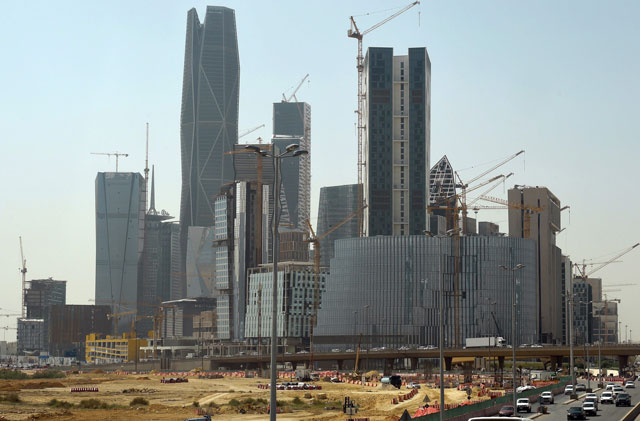 a picture taken on march 9 2016 shows towers under construction at the king abdullah financial district in the saudi capital riyadh photo afp