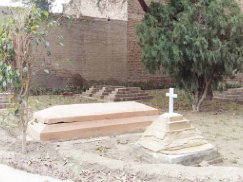 one of the newly renovated graves at the cemetary photo express