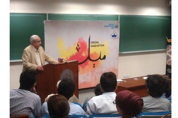 lums pro chancellor syed babar speaking on the third and final day of the social innovation mela 2016 photo twitter