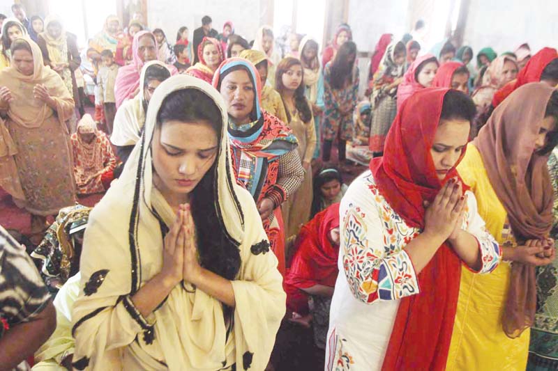 worshippers gather for prayers at don bosco church photo shafiq malik express