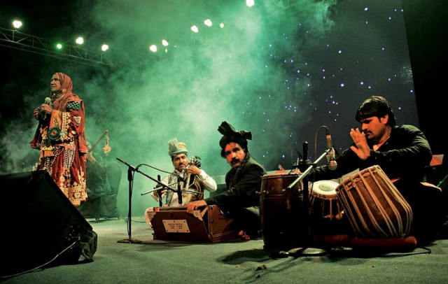 zarsanga musical band perform at a celebration of pushto music as part of the caravanserai kabul in karachi festival at beach luxury hotel on saturday photo athar khan express zarsanga musical band perform at a celebration of pushto music as part of the caravanserai kabul in karachi festival at beach luxury hotel on saturday photo athar khan express