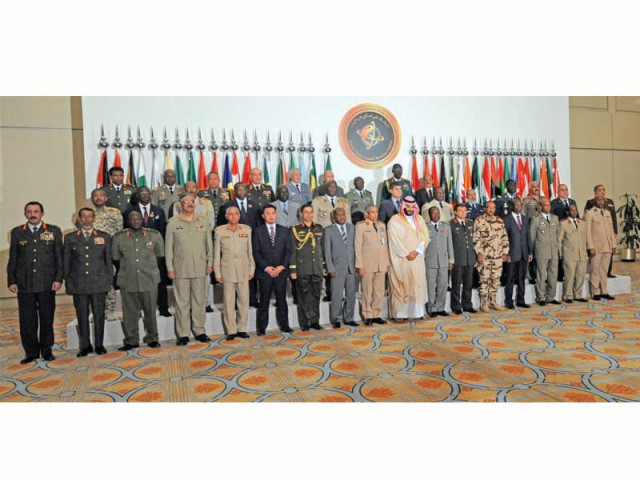 military leaders from member states of saudi led counter terrorism coalition pose for a picture during a meeting in the capital riyadh on sunday photo afp military leaders from member states of saudi led counter terrorism coalition pose for a picture during a meeting in the capital riyadh on sunday photo afp