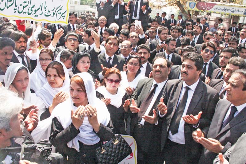 lawyers from several bar associations took out a rally from aiwan i adal to the assembly chambers photo abid nawaz express