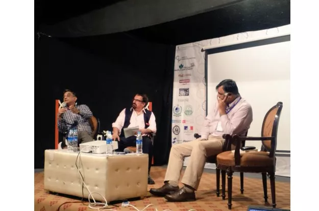 prof najaf haider tahir kamran amp parvez qureshi speaking at a session titled rescuing the past photo twitter prof najaf haider tahir kamran amp parvez qureshi speaking at a session titled rescuing the past photo twitter