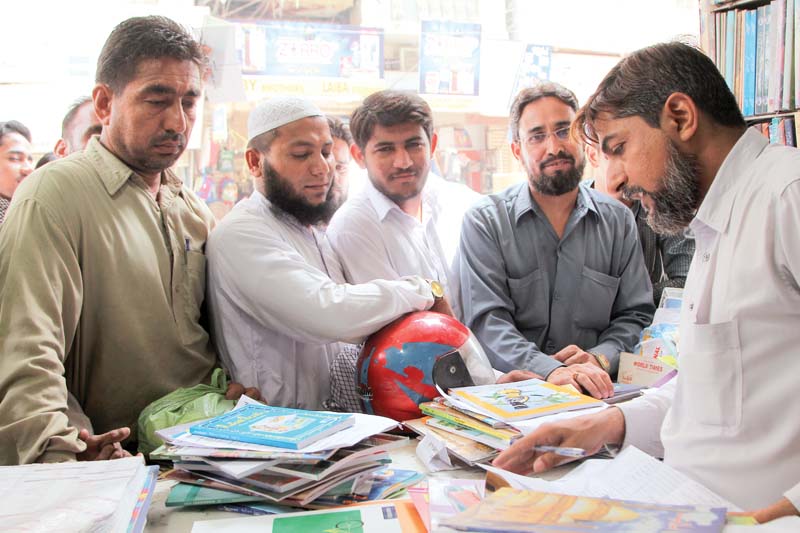 people who have visited urdu bazaars in saddar gulshan e iqbal and nazimabad have been complaining about shortage of books endorsed by the schools photo aysha saleem express