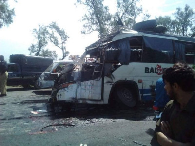 bus trawler head on collision claims 18 lives in mianwali