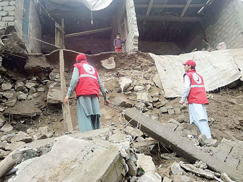 rescue work is under way at othar nala kohistan following a massive landslide photo syed noman shah