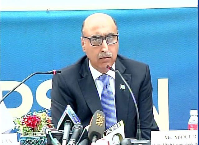 pakistan high commissioner to india addressing a press conference in new delhi on april 7 2016 photo twitter aninews