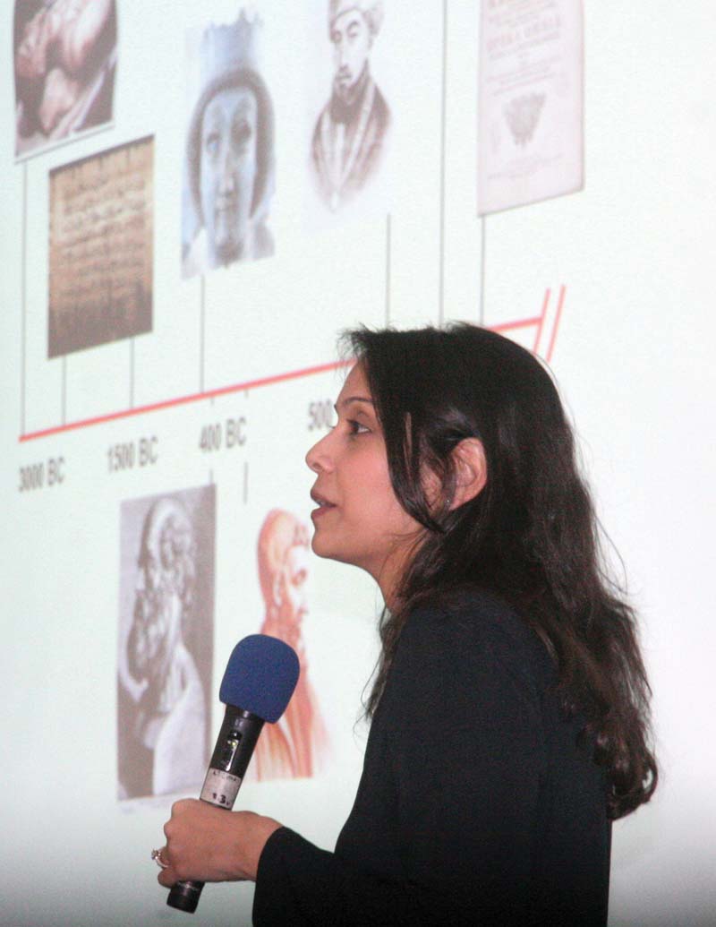 dr kulsoom ghias a faculty member at the department of biological and biomedical sciences at aga khan university speaks at a seminar titled 039 the war against cancer can we win 039 on thursday at habib university photo athar khan express