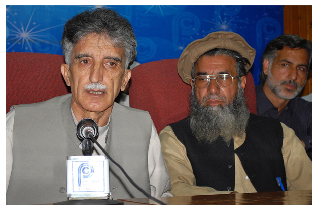 awami national party mpa syed jaffar shah addressing a news conference at peshawar press club photo online