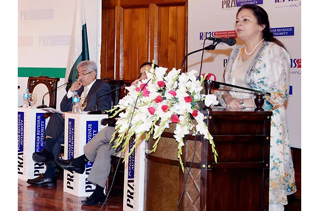 finance minister dr ayesha ghaus pasha addressing a seminar titled smart tax administration and development organised by the punjab revenue authority photo nni finance minister dr ayesha ghaus pasha addressing a seminar titled smart tax administration and development organised by the punjab revenue authority photo nni
