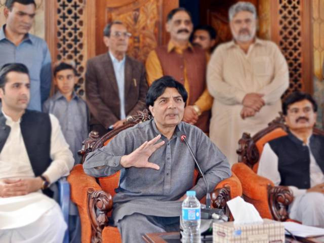 interior minister chaudhry nisar ali khan addressing the media in rawalpindi on april 9 2016 photo inp interior minister chaudhry nisar ali khan addressing the media in rawalpindi on april 9 2016 photo inp