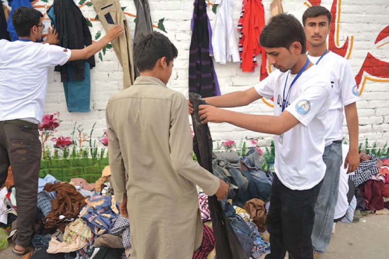 the initiative encourages people to donate clothes shoes food items and other goods for the needy to take without charge photos express