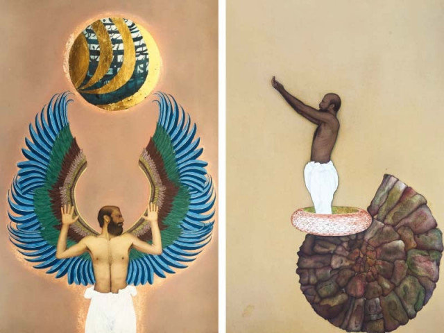 artist ejaz saeed s imagery has been inspired by mughal miniature styles and is a social commentary on how society restricts people photo courtesy artscene galleries artist ejaz saeed s imagery has been inspired by mughal miniature styles and is a social commentary on how society restricts people photo courtesy artscene galleries