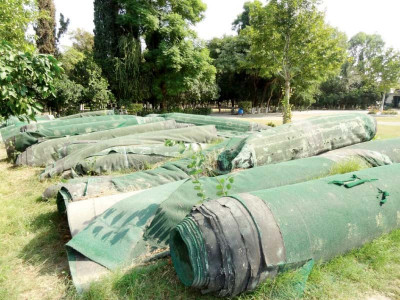 after four years expensive artificial turf still unused