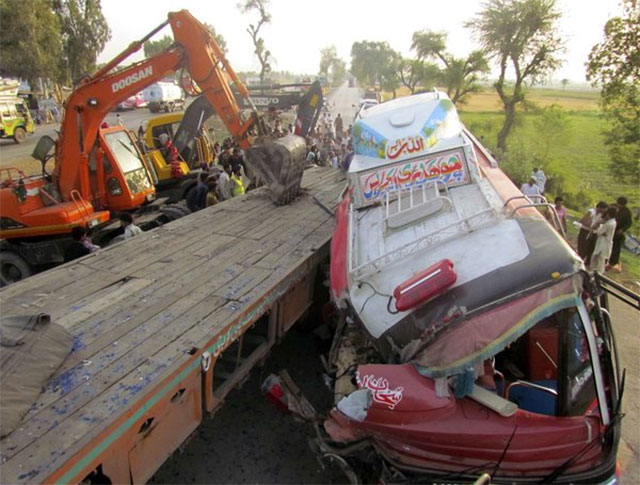 11 others sustained injuries as a passenger bus collided with a tractor trolley photo file