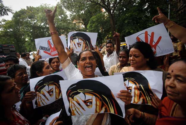 supporters of republican party of india rpi shout slogans during a protest against the rape of a photo journalist by five men in mumbai photo reuters