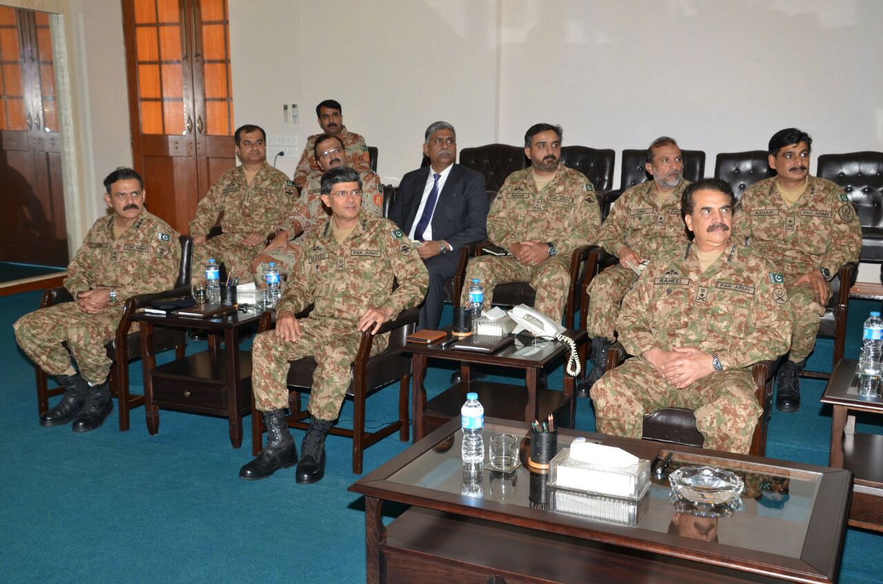 army chief general raheel sharif chairs a meeting in karachi on april 13 2016 photo ispr