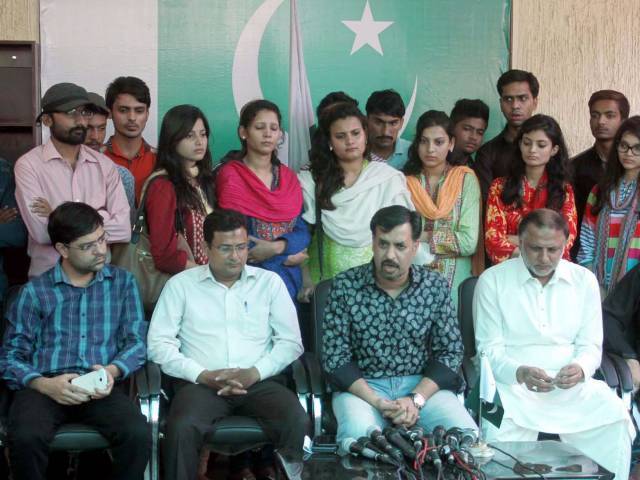 mustafa kamal addresses a press conference in karachi on monday photo ppi