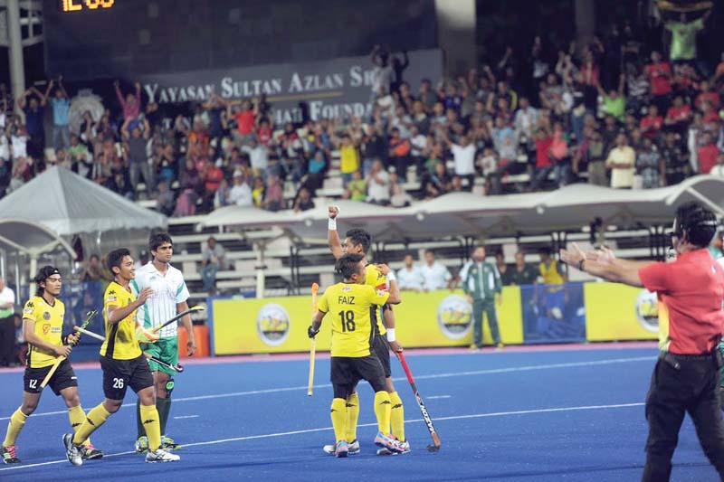 malaysia skipper rahim scored the only goal of the match as pakistan succumbed to fourth successive defeat in tournament photo courtesy malaysian hockey confederation